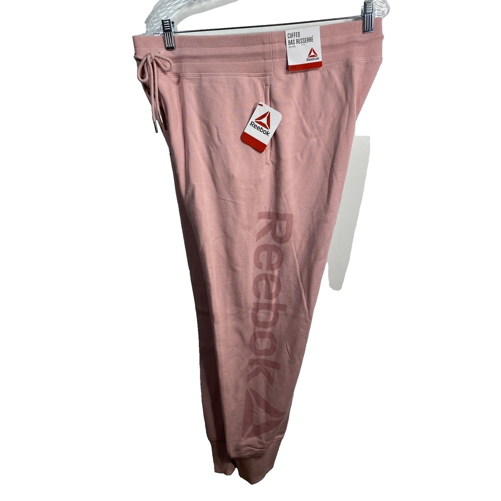 reebok‎ womens pink sweat pants size large with pockets